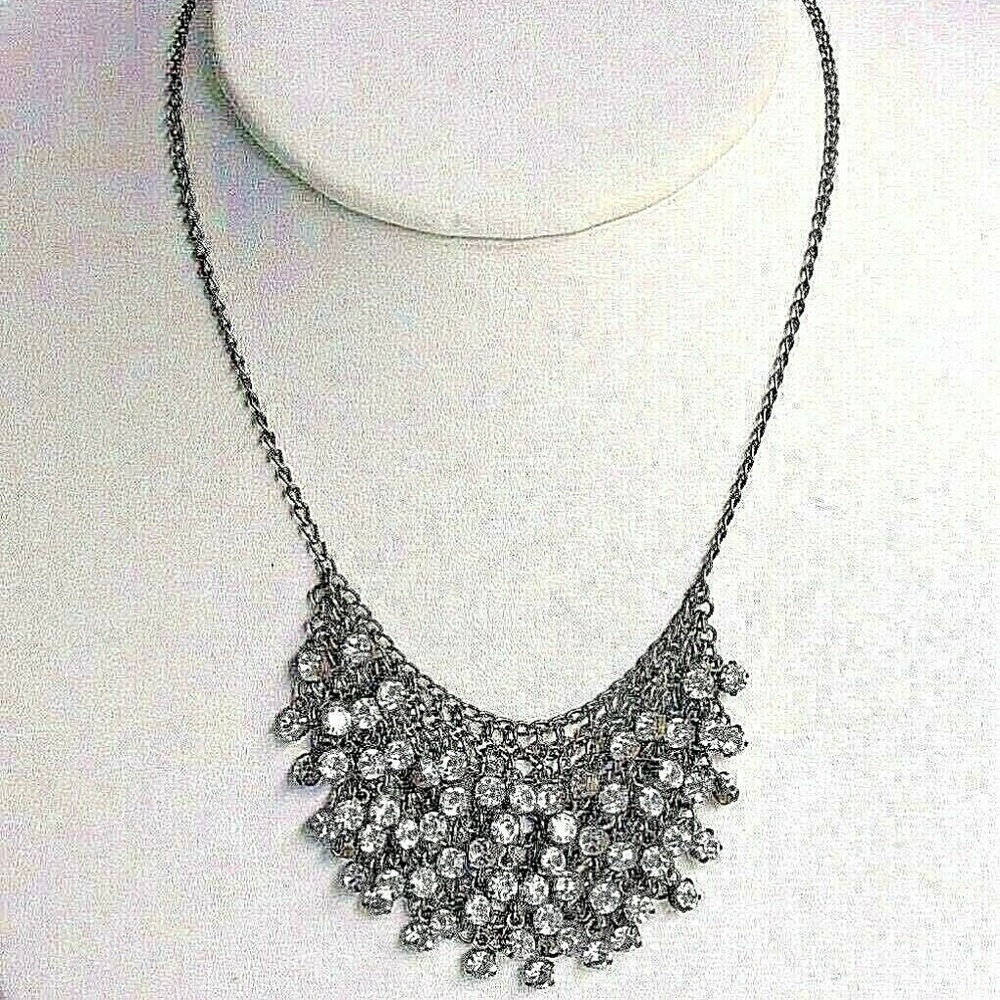 J. Crew Cluster Crystal Necklace with Rhinestones